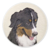 Bernese Mountain Dog-schilderij - Original Dog Art Keramische Knop (Voorkant)