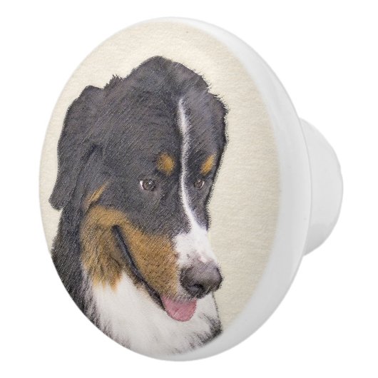 Bernese Mountain Dog-schilderij - Original Dog Art Keramische Knop (Rechts)