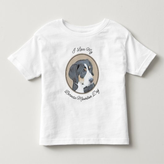 Bernese Mountain Dog-schilderij - Original Dog Art Kinder Shirts (Voorkant)