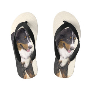 Bernese Mountain Dog-schilderij - Original Dog Art Kinder Teenslippers