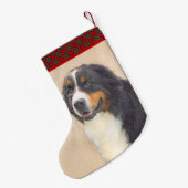 Bernese Mountain Dog-schilderij - Original Dog Art Kleine Kerstsok (Achterkant (Hangend))
