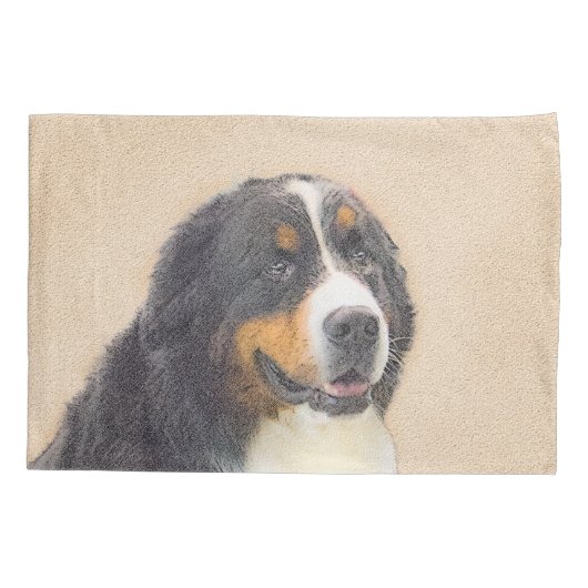 Bernese Mountain Dog-schilderij - Original Dog Art Kussensloop (Achterkant)