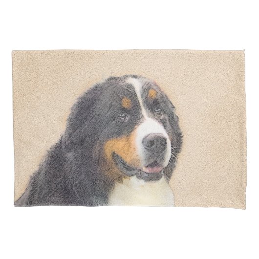 Bernese Mountain Dog-schilderij - Original Dog Art Kussensloop (Voorkant)