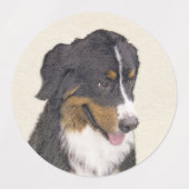 Bernese Mountain Dog-schilderij - Original Dog Art Labels (Design 2)
