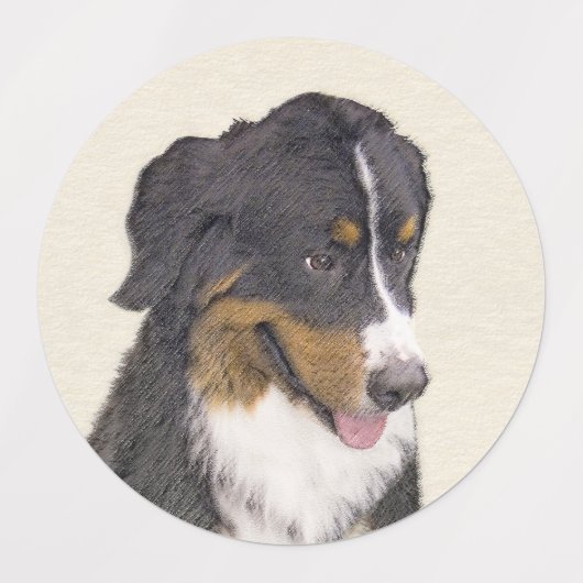 Bernese Mountain Dog-schilderij - Original Dog Art Labels (Design 1)