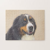 Bernese Mountain Dog-schilderij - Original Dog Art Legpuzzel (Horizontaal)