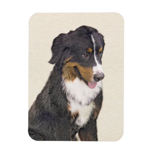 Bernese Mountain Dog-schilderij - Original Dog Art Magneet (Verticaal)