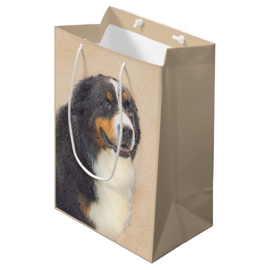 Bernese Mountain Dog-schilderij - Original Dog Art Medium Cadeauzakje (Voorkant Gekanteld)