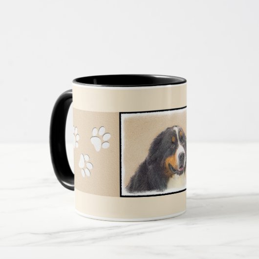 Bernese Mountain Dog-schilderij - Original Dog Art Mok (Voorkant links)