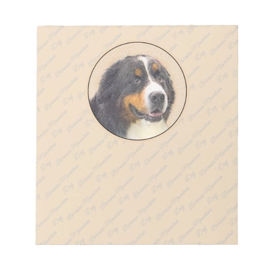 Bernese Mountain Dog-schilderij - Original Dog Art Notitieblok (Voorkant)