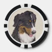 Bernese Mountain Dog-schilderij - Original Dog Art Poker Chips (Voorkant)