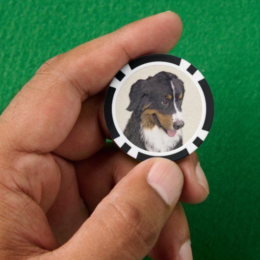 Bernese Mountain Dog-schilderij - Original Dog Art Poker Chips (Hand)