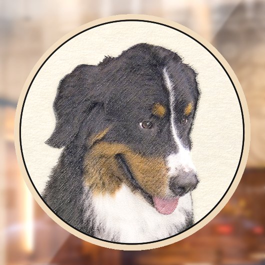 Bernese Mountain Dog-schilderij - Original Dog Art Raamsticker (Vel 2)