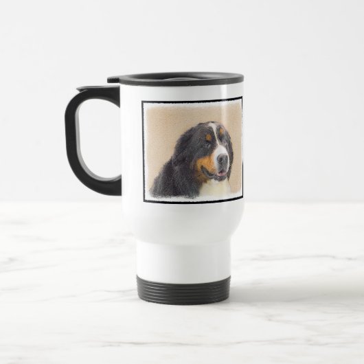 Bernese Mountain Dog-schilderij - Original Dog Art Reisbeker (Links)
