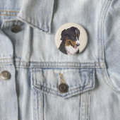 Bernese Mountain Dog-schilderij - Original Dog Art Ronde Button 5,7 Cm (In situ)