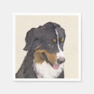 Bernese Mountain Dog-schilderij - Original Dog Art Servet