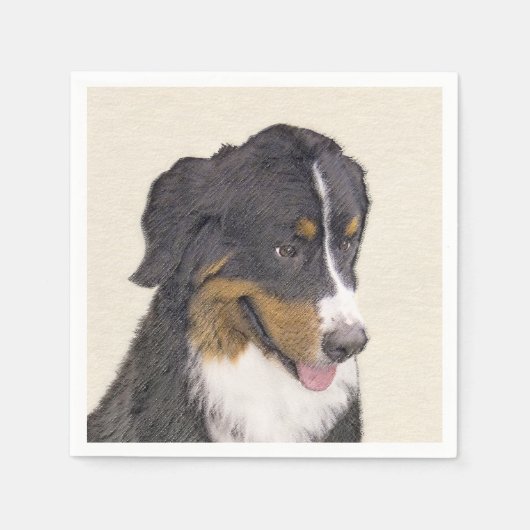 Bernese Mountain Dog-schilderij - Original Dog Art Servet (Voorkant)