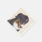 Bernese Mountain Dog-schilderij - Original Dog Art Servet (Hoek)