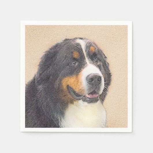 Bernese Mountain Dog-schilderij - Original Dog Art Servet (Voorkant)