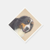Bernese Mountain Dog-schilderij - Original Dog Art Servet (Hoek)
