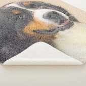 Bernese Mountain Dog-schilderij - Original Dog Art Sherpa Deken (3/4)