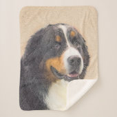 Bernese Mountain Dog-schilderij - Original Dog Art Sherpa Deken (Voorkant)
