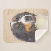 Bernese Mountain Dog-schilderij - Original Dog Art Sherpa Deken (Voorkant (horizontaal))