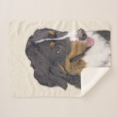 Bernese Mountain Dog-schilderij - Original Dog Art Sherpa Deken (Voorkant (horizontaal))