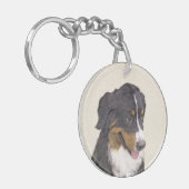 Bernese Mountain Dog-schilderij - Original Dog Art Sleutelhanger (Voorkant Links)