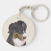 Bernese Mountain Dog-schilderij - Original Dog Art Sleutelhanger (Achterkant)