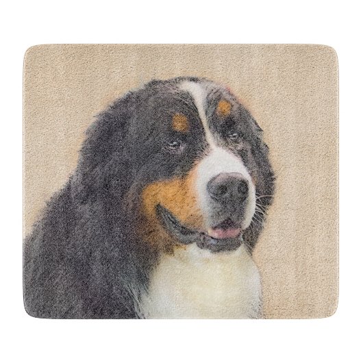 Bernese Mountain Dog-schilderij - Original Dog Art Snijplank (Voorkant)