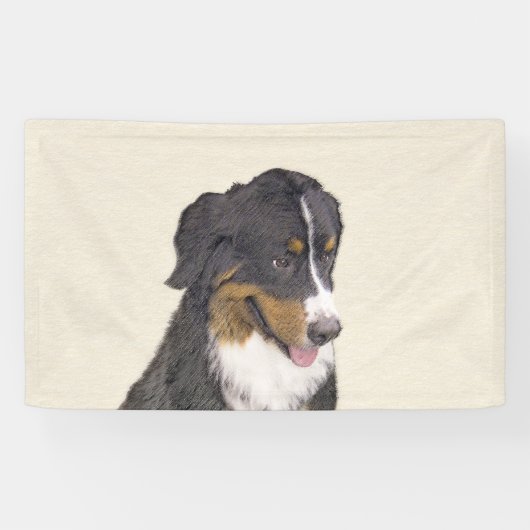 Bernese Mountain Dog-schilderij - Original Dog Art Spandoek (Horizontaal)