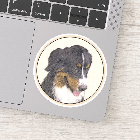 Bernese Mountain Dog-schilderij - Original Dog Art Sticker (Detail)