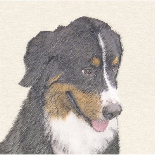Bernese Mountain Dog-schilderij - Original Dog Art Sticker (Voorkant)