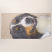 Bernese Mountain Dog-schilderij - Original Dog Art Strandlaken (Voorkant)