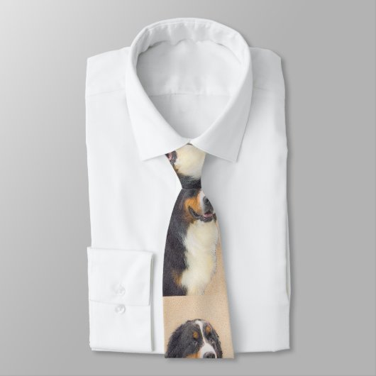 Bernese Mountain Dog-schilderij - Original Dog Art Stropdas (Gebonden)