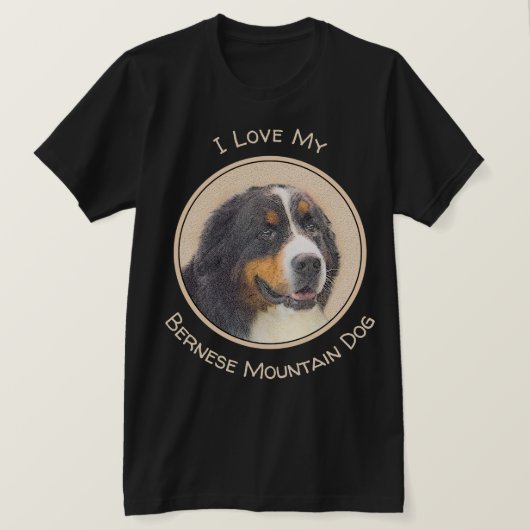 Bernese Mountain Dog-schilderij - Original Dog Art T-shirt (Design voorkant)