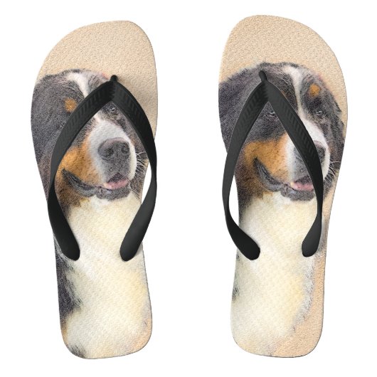 Bernese Mountain Dog-schilderij - Original Dog Art Teenslippers (Voetbed)