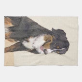 Bernese Mountain Dog-schilderij - Original Dog Art Theedoek (Horizontaal)