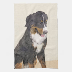 Bernese Mountain Dog-schilderij - Original Dog Art Theedoek