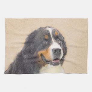 Bernese Mountain Dog-schilderij - Original Dog Art Theedoek