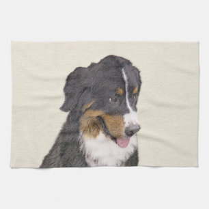 Bernese Mountain Dog-schilderij - Original Dog Art Theedoek