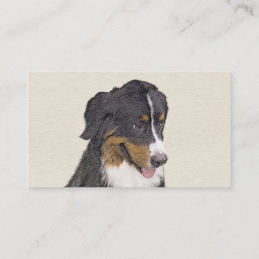 Bernese Mountain Dog-schilderij - Original Dog Art Visitekaartje (Achterkant)