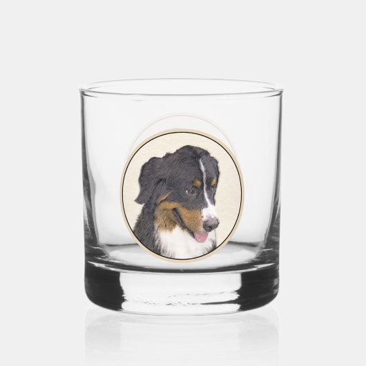 Bernese Mountain Dog-schilderij - Original Dog Art Whisky Glas (Voorkant)