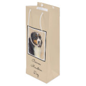 Bernese Mountain Dog-schilderij - Original Dog Art Wijn Cadeautas (Achterkant Gekanteld)
