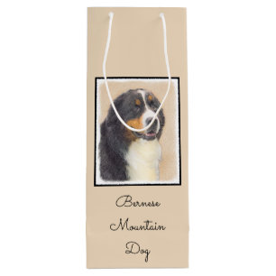 Bernese Mountain Dog-schilderij - Original Dog Art Wijn Cadeautas