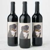 Bernese Mountain Dog-schilderij - Original Dog Art Wijn Etiket (Flessen)