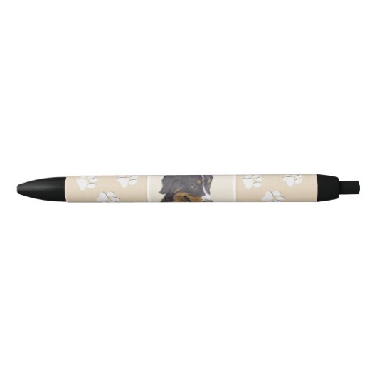 Bernese Mountain Dog-schilderij - Original Dog Art Zwarte Inkt Pen (Voorkant)