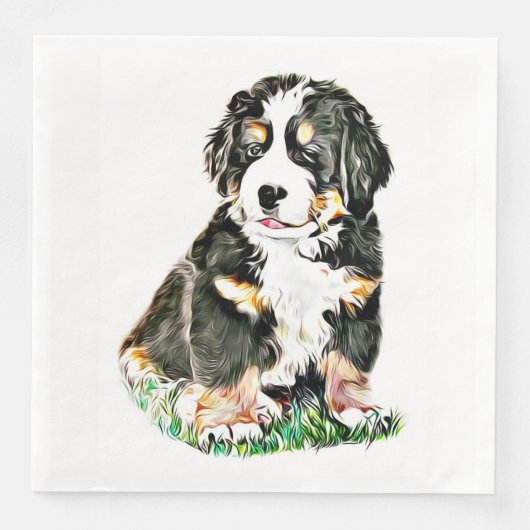 Bernese Mountain Dog Servetten (Voorkant)