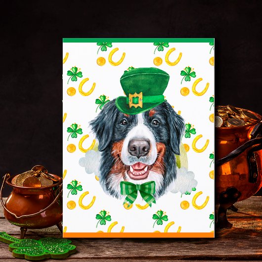 Bernese Mountain Dog Shamrock St. Patricks Day Feestdagenkaart